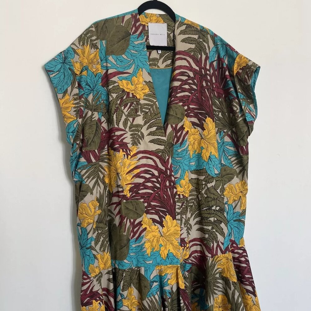 Sandra Weil Floral Women jacket Dress With Ruffles . Sz 4.